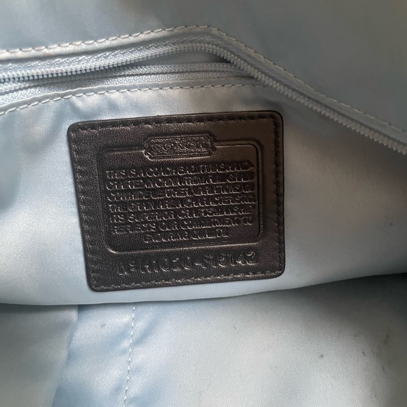 Coach Signature Black Embossed Patent Leather Tote Bag Silver-Tone Hardware - Picture 6 of 6